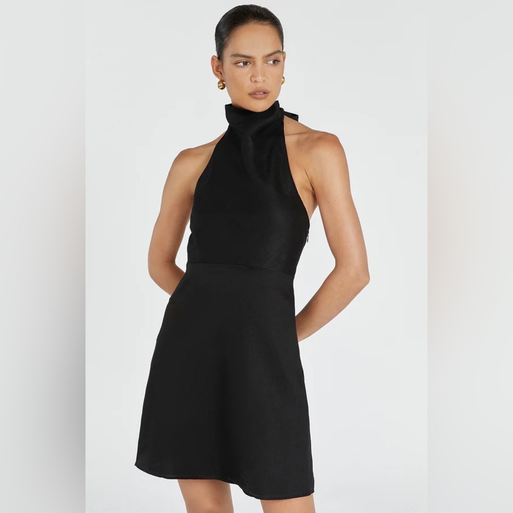 DISSH Black Halter Sheath Dress for Cocktail